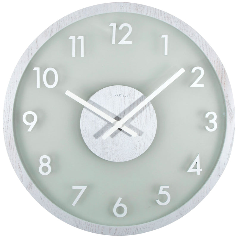 3205 Frosted Wood Wall Clock