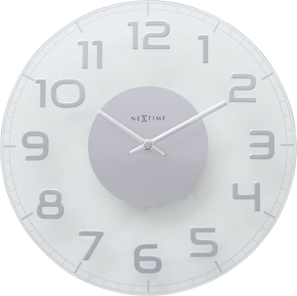 Front Picture 8817TR,Classy Round,Wall clock,Silent,Glass,#color_transparent