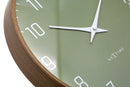 Modern Wall clock, Silent, 12" wood-tone frame - LYRA