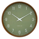 Modern Wall clock, Silent, 12" wood-tone frame - LYRA
