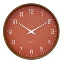 Modern Wall clock, Silent, 12" wood-tone frame - LYRA