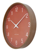 Modern Wall clock, Silent, 12" wood-tone frame - LYRA
