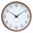 Modern Wall clock, Silent, 12" wood-tone frame - LYRA