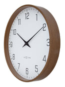 Modern Wall clock, Silent, 12" wood-tone frame - LYRA