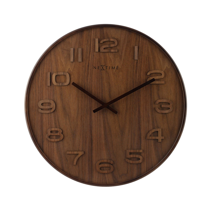 Front Picture 3095BR,Wood Wood Big,Wall clock,High Torque,Wood,Brown,