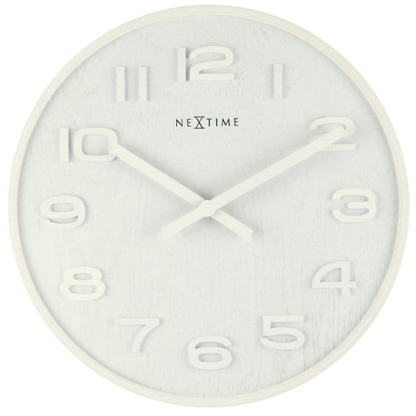 Front Picture 3096WI,Wood Wood Medium,Wall clock,High Torque,Wood,White,#size_35cm