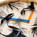 3230 Tropical Birds Wood Wall Clock