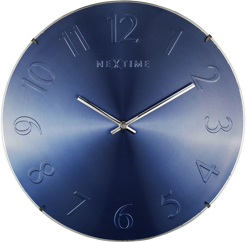 Front Picture 3236BL,Elegant Dome,Wall clock,Silent,Glass,Blue