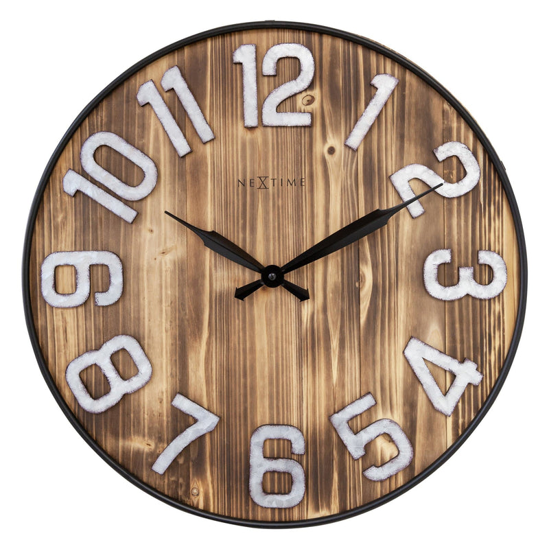 Large Wall Clock - 50cm - Silent movement- Wood - Metal - "Aberdeen" -NeXtime