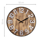 Large Wall Clock - 50cm - Silent - Wood - Metal - "Aberdeen" -NeXtime
