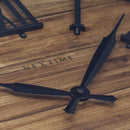 Large Wall Clock - 50cm - Silent - Dark Wood - Black Metal - "Manchester" -NeXtime