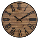 Large Wall Clock - 50cm - Silent Movement- Dark Wood - Black Metal - "Manchester" -NeXtime