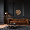 Large Wall Clock - 50cm - Silent - Dark Wood - Black Metal - "Manchester" -NeXtime