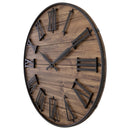 Large Wall Clock - 50cm - Silent Movement - Dark Wood - Black Metal - "Manchester" -NeXtime