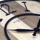 Large Wall Clock - 50cm - Silent - Wood - Black Metal - "Oxford" -NeXtime