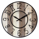 Large Wall Clock - 50cm - Silent - Wood - Black Metal - "Oxford" -NeXtime