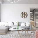 Large Wall Clock - 50cm - Silent - Wood - Black Metal - "Oxford" -NeXtime