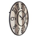 Large Wall Clock - 50cm - Silent - Wood - Black Metal - "Oxford" -NeXtime