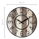 Large Wall Clock - 50cm - Silent - Wood - Black Metal - "Oxford" -NeXtime
