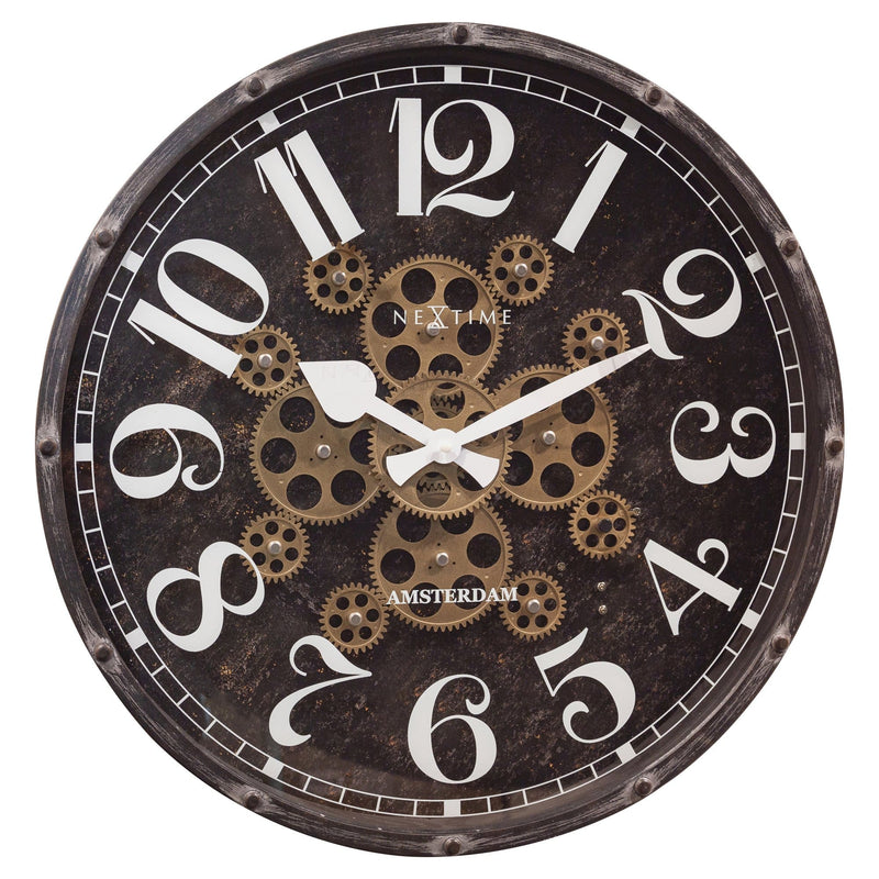 Moving Gear Clock - Black - 50cm - "Henry" - NeXtime