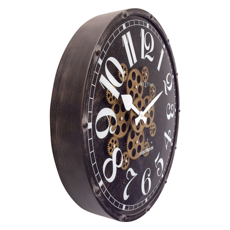 Moving Gear Clock - Black - 50cm - "Henry" - NeXtime