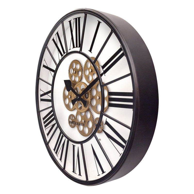 Moving Gear Clock - White - Large Wall Clock - 50cm - "William" - NeXtime