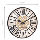 Moving Gear Clock - White - Large Wall Clock - 50cm - "William" - NeXtime