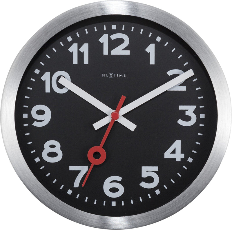 Front Picture 3998ARZW,Station,Table/ Wall clock,Silent,Aluminium,Black,