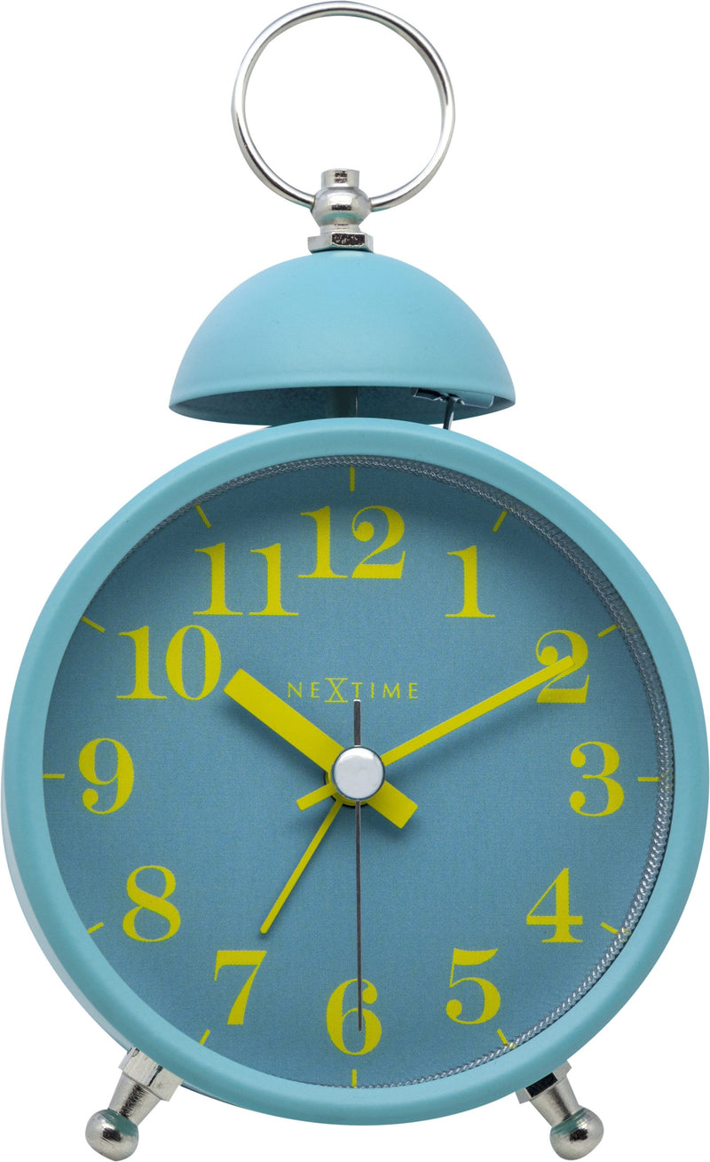 Front Picture 5213TQ,Single Bell,Alarm clock,Silent,Metal,Turquoise,