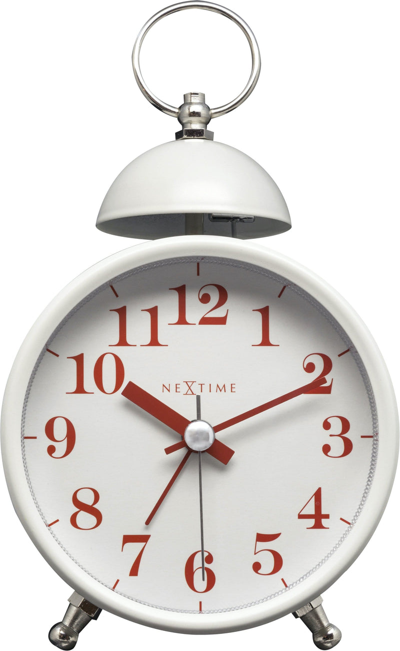 Front Picture 5213WI,Single Bell,Alarm clock,Silent,Metal,White,