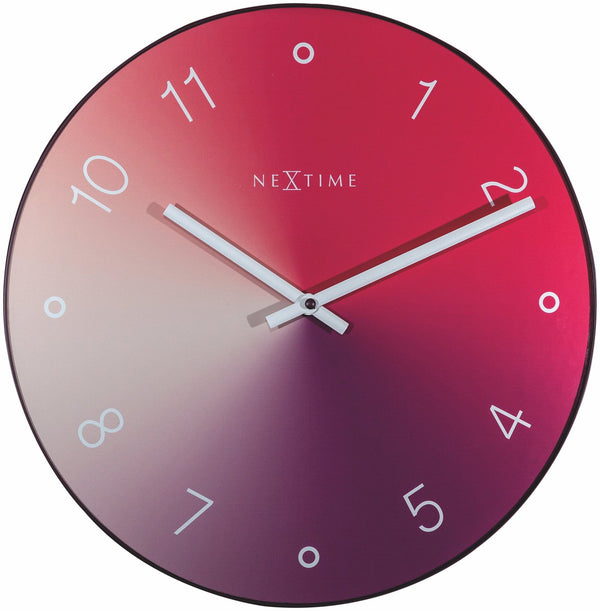 Front Picture 8194RO,Gradient,Wall clock,Silent,Glass,Red