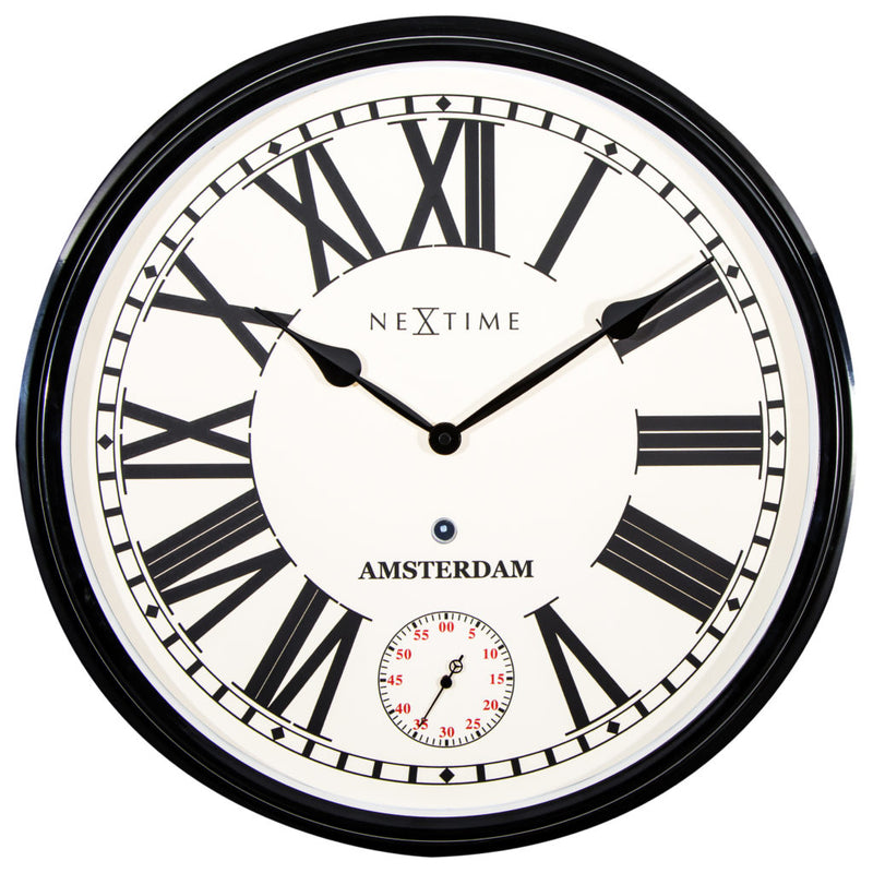 3128ZW Amsterdam Large Roman Numeral Wall Clock